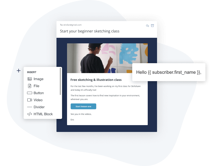 Build emails that convert with our email designer